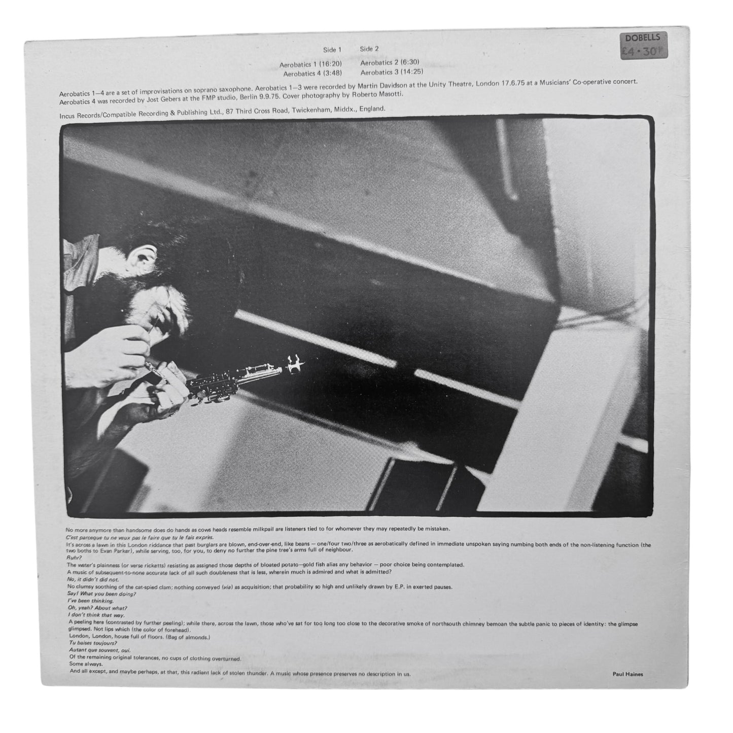 Evan Parker - Saxophone Solos