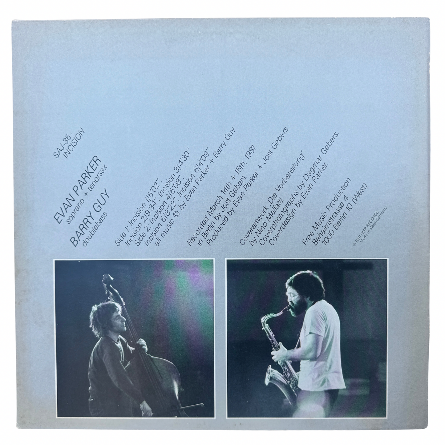 Evan Parker, Barry Guy – Incision