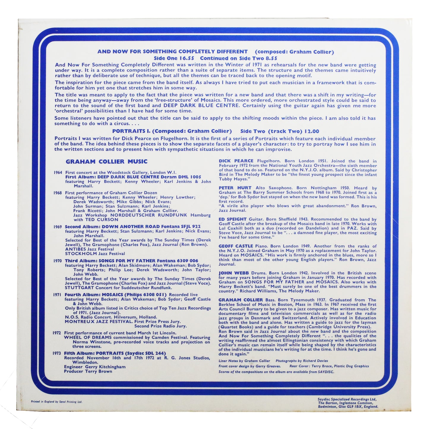 Graham Collier - Portraits