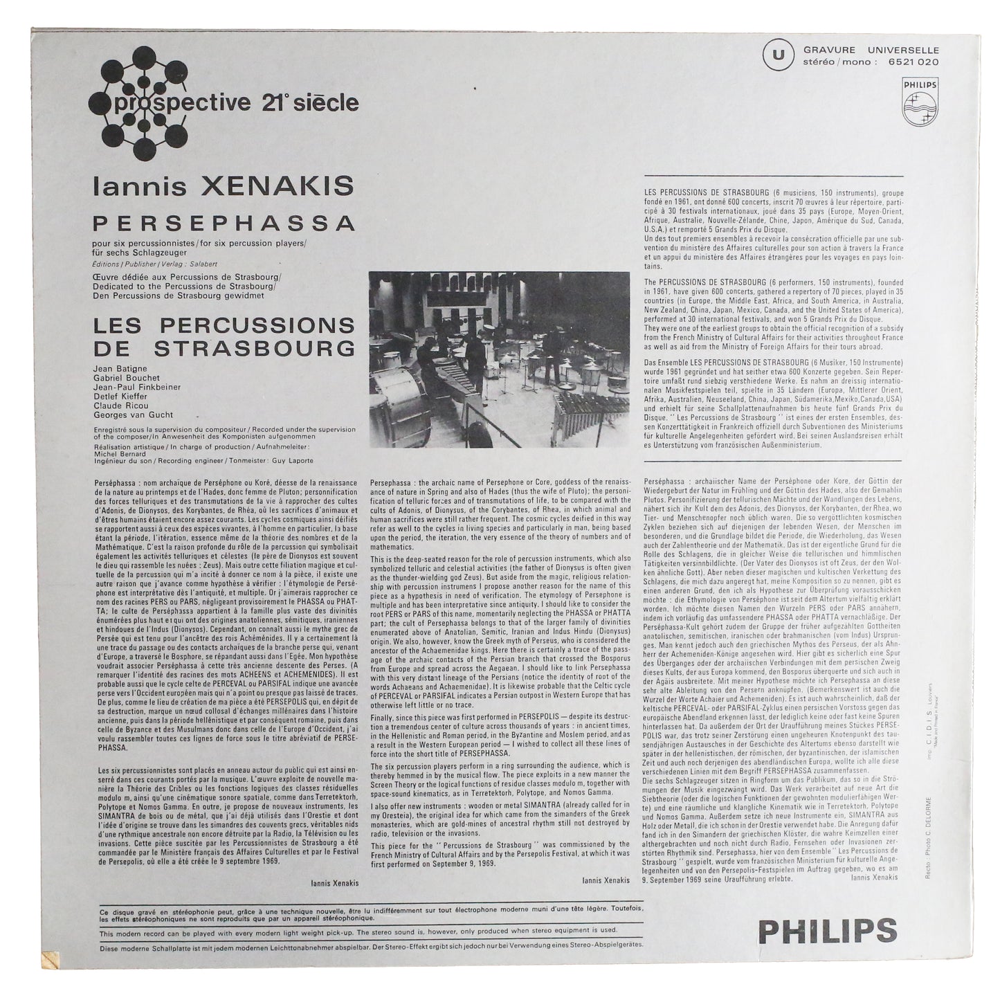 Xenakis and Les Percussions De Strasbourg – Persephassa