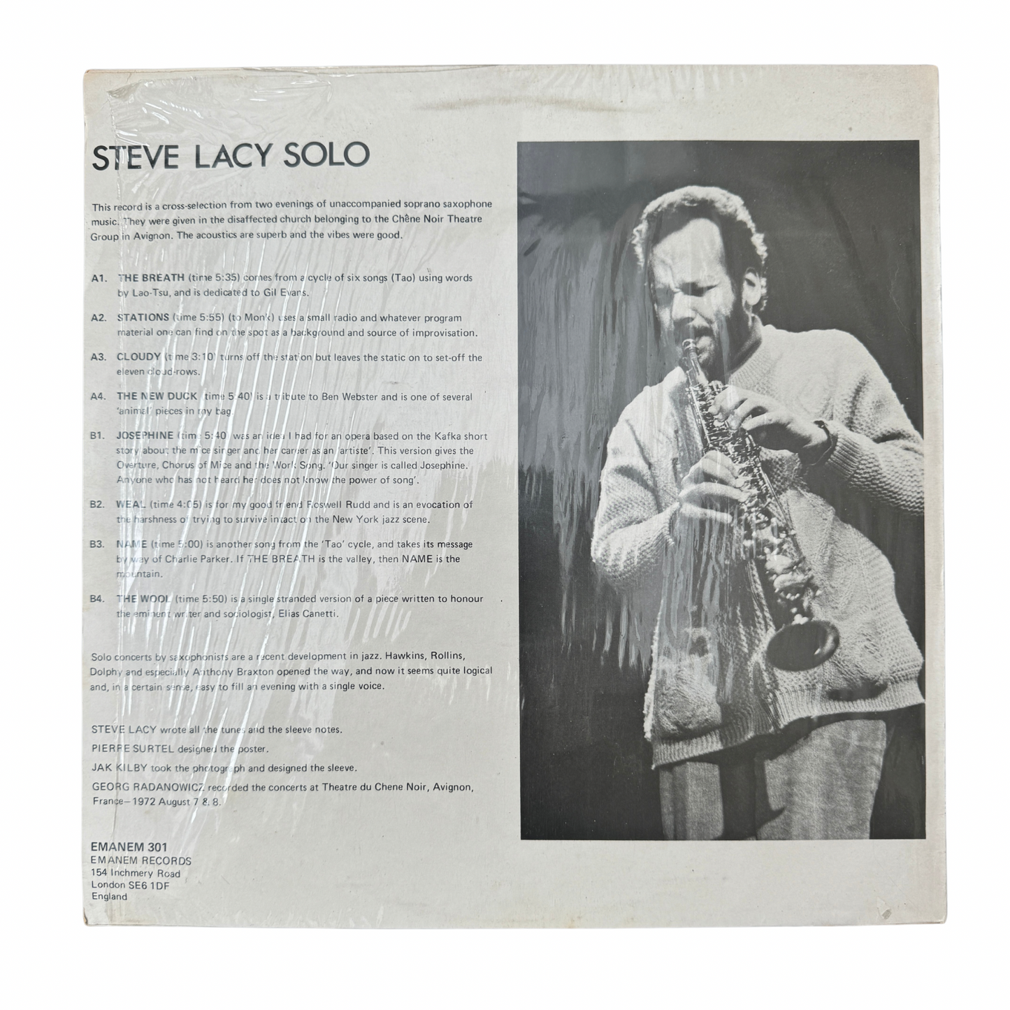 Steve Lacy – Solo - Théâtre Du Chêne Noir