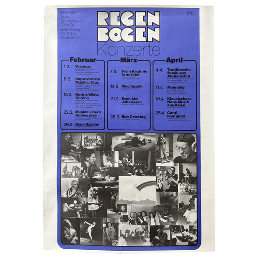 'Beginner Studio' Regen Bogen Konzerte Poster 1980